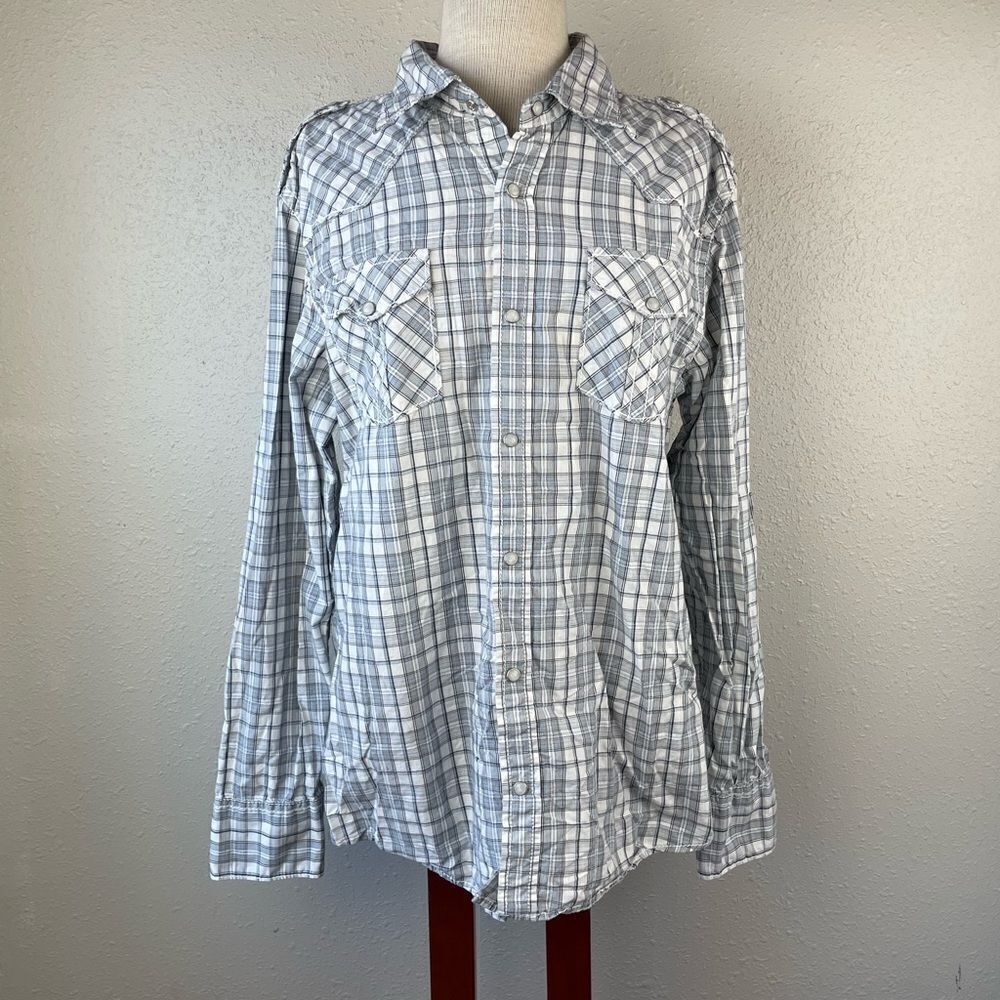 BKE Slim Fit Pearl Button Snap Down Shirt Size XL EUC